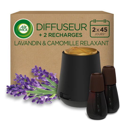 Diffuseur Automatique Air Wick Essential Mist - Parfum Lavande (Pack de 3 Recharges)